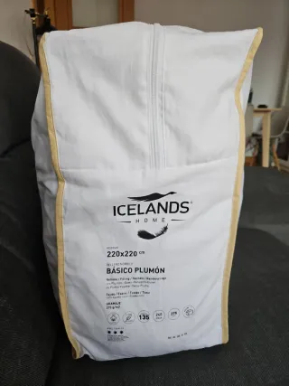 Edredón plumón pato blanco 220x220 cm