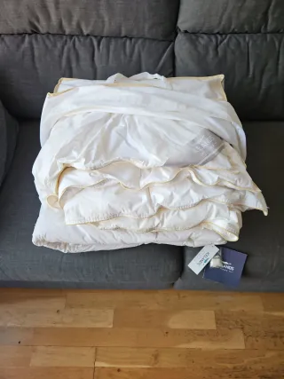 Edredón plumón pato blanco 220x220 cm