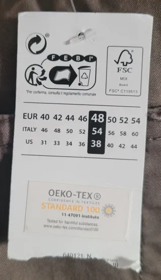 Pantalón Chino Marrón Tex Talla 48