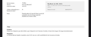 MacBook Air M2 para reparar o piezas
