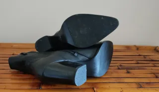 Botines de piel negros Zara