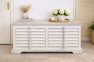 Baúl colonial madera blanco 110cm