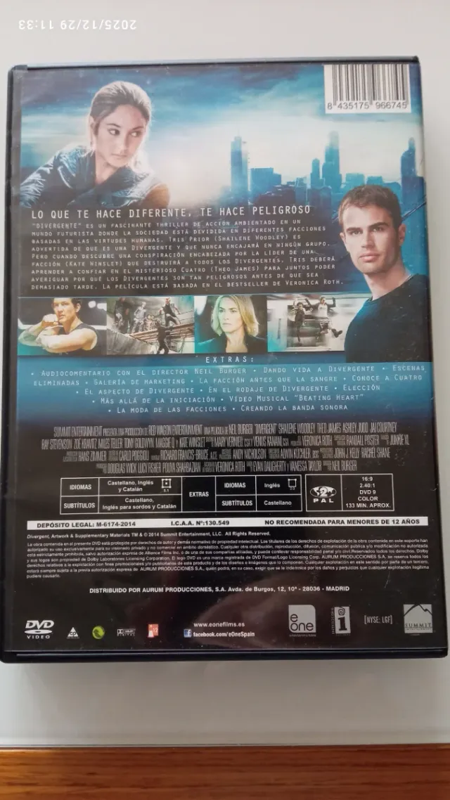 Lote 4 Películas DVD Acción/Ciencia Ficción