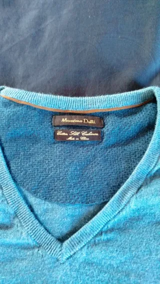 Jersey Massimo Dutti Azul V-Neck