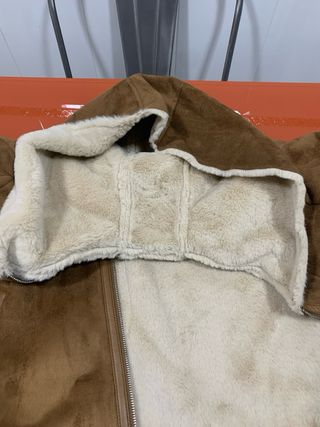 Abrigo piel vuelta mujer marrón