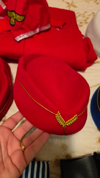 Disfraz Azafata completo + gorros + pañuelos