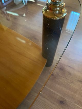 Mesa de centro cristal y madera