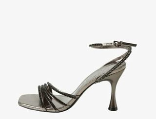 Sandalias metalizadas Mango Pedrería strass