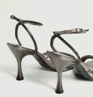 Sandalias metalizadas Mango Pedrería strass