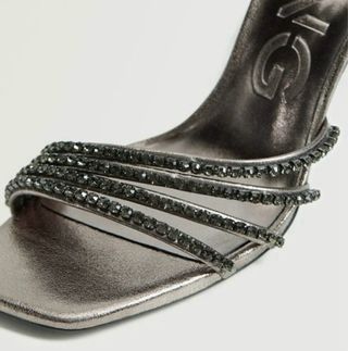 Sandalias metalizadas Mango Pedrería strass