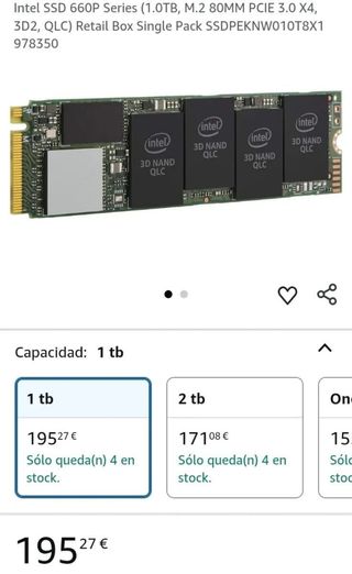 Intel SSD 660P Series 1.0TB, M.2 80MM P
