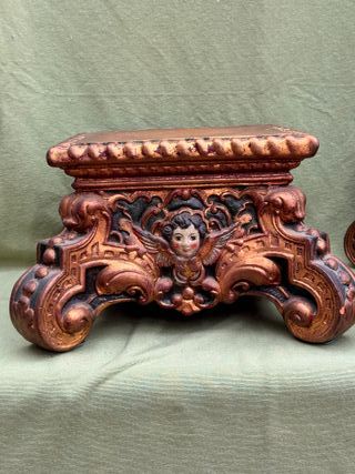 Pareja Ménsulas Terracota Querubines 20cm