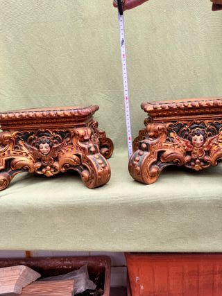 Pareja Ménsulas Terracota Querubines 20cm