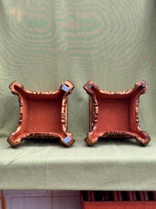 Pareja Ménsulas Terracota Querubines 20cm