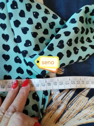 Abito fantasia cuori nero/verde acqua