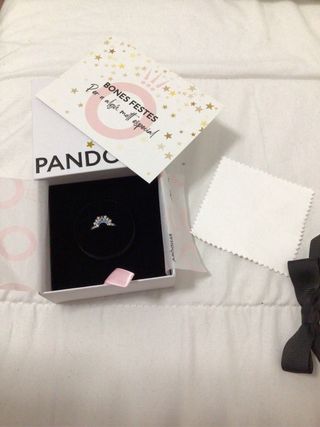 Anillo Pandora Plata y Rosa