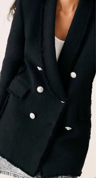 Americana Zara Tweed con Botones Joya