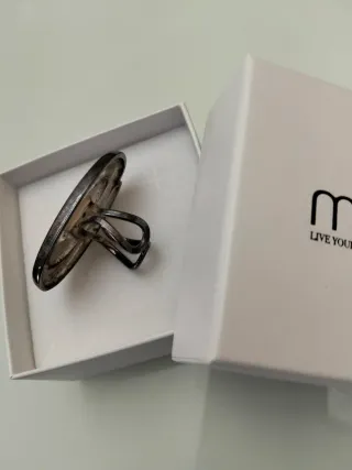 Anillo Misis Vintage Plateado Grande ajustable