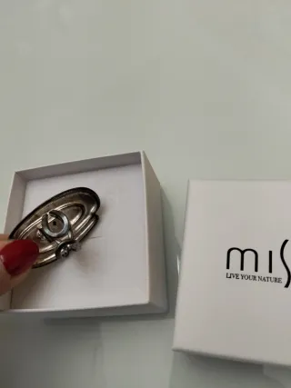 Anillo Misis Vintage Plateado Grande ajustable