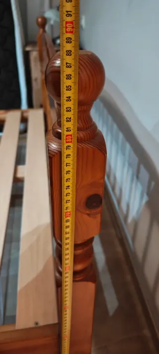 Dormitorio madera matrimonio 135 x 90 + 2 mesitas