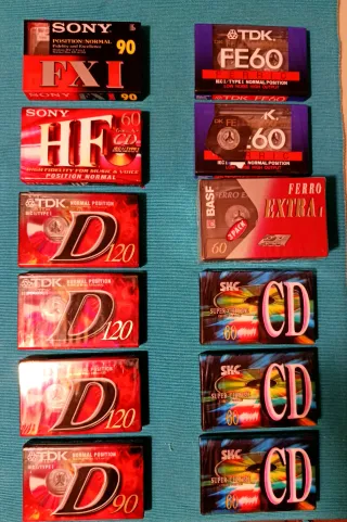 Cassette audio vergini Sony TDK BASF SKC
