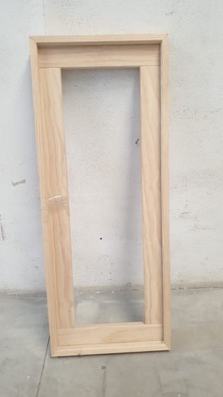 Marco Ventanal Claraboya Pino Macizo Crudo 131x52.