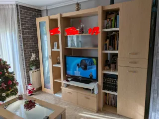 Mueble de salón madera y cristal + Mesa extensible