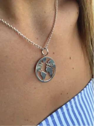 Colgante Plata Mundo