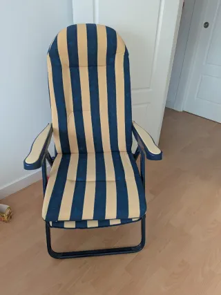 Silla de exterior a rayas