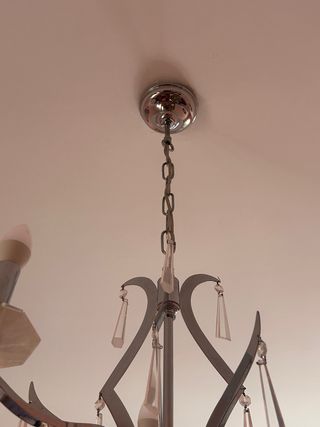 Lámpara de techo de cristal y metal