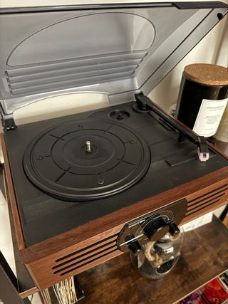 Tocadiscos estilo Vintage Marrón y Negro