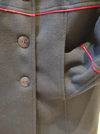 Abrigo paño negro talla M