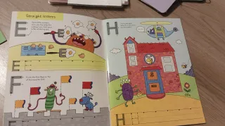 Puzzle letras madera Verbaudet y libro Usborne