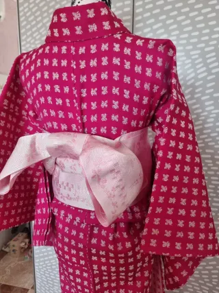 Kimono lana fucsia estampado