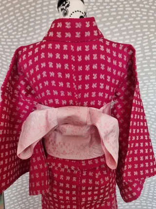 Kimono lana fucsia estampado