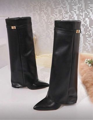 Botas altas cuero negro talla 37.5