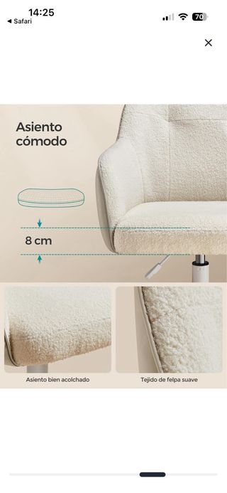 Silla de oficina giratoria y cómoda