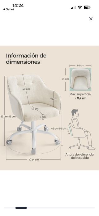 Silla de oficina giratoria y cómoda
