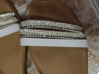Sandalias CREEKS blancas con brillantes talla 35