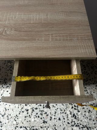 Mesa escritorio madera estudio cajón y hueco