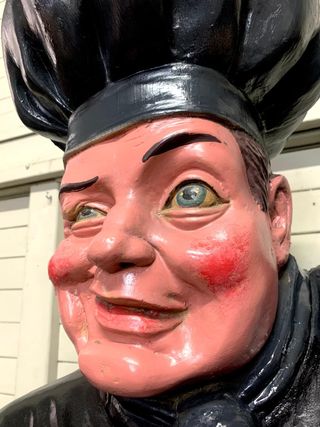 Figura Chef con Pizarra. Vintage. Restaurante