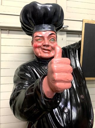 Figura Chef con Pizarra. Vintage. Restaurante