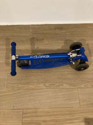 Patinete infantil 3 ruedas azul plegable