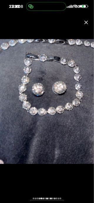 Conjunto Swarovski Collar, Pulsera y Pendientes