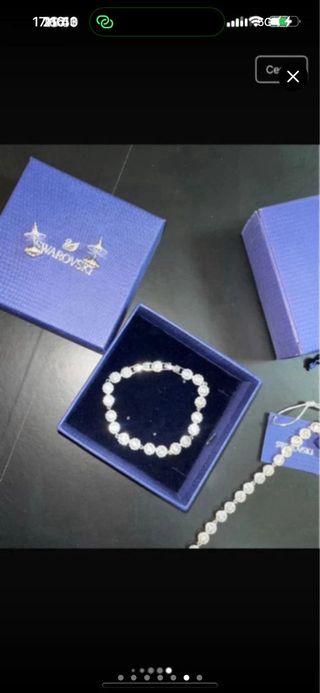 Conjunto Swarovski Collar, Pulsera y Pendientes