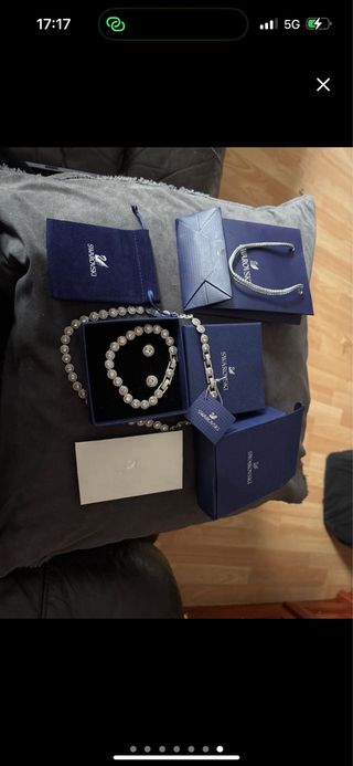 Conjunto Swarovski Collar, Pulsera y Pendientes