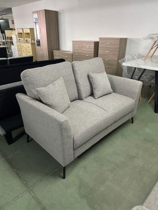 Sofá 3+2 plazas gris tela