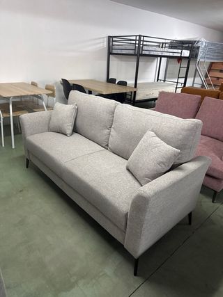 Sofá 3+2 plazas gris tela