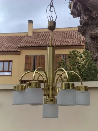 Lámpara vintage Gaetano Sciolari 7 tulipas