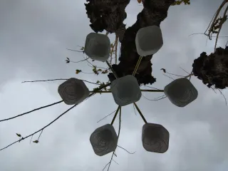 Lámpara vintage Gaetano Sciolari 7 tulipas